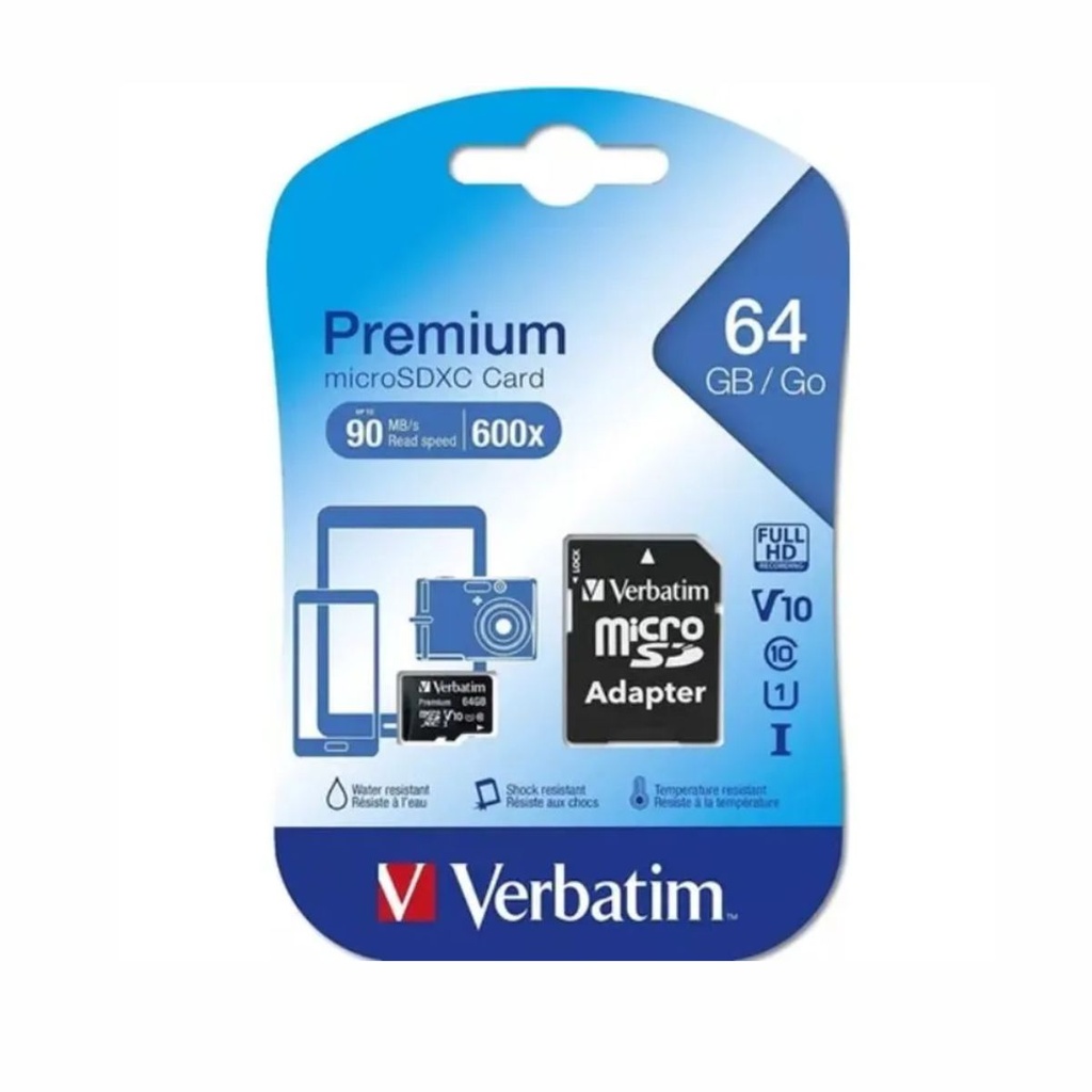 MICRO SD VERBATIM 44084 SDXC 64GB C10