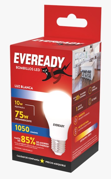 LAMPARA LED EVEREADY EV10A1050B-A 10W LUZ BLANCA