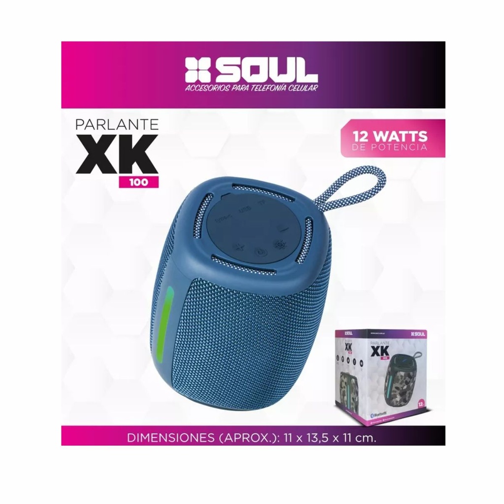 PARLANTE SOUL PLT-XK100AZ AZUL 12w