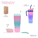 VASO TRENDY 17515 1200ML ROSA