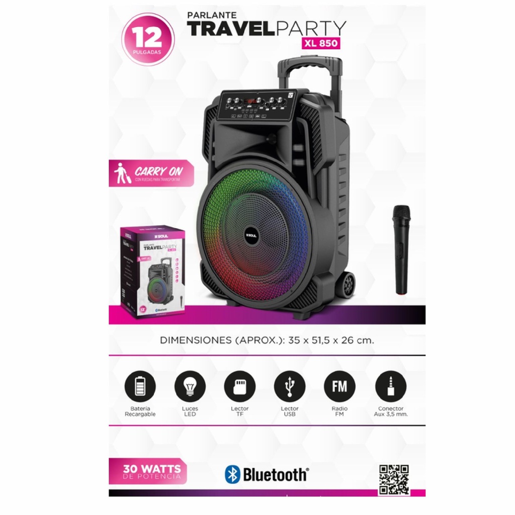 PARLANTE SOUL PLT-XL850 30W