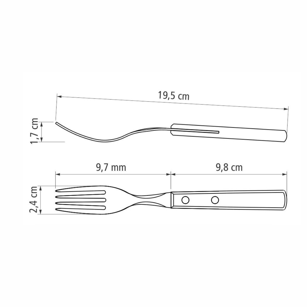 TENEDOR DE MESA TRAMONTINA 21102/490 POLYWOOD 60PZS