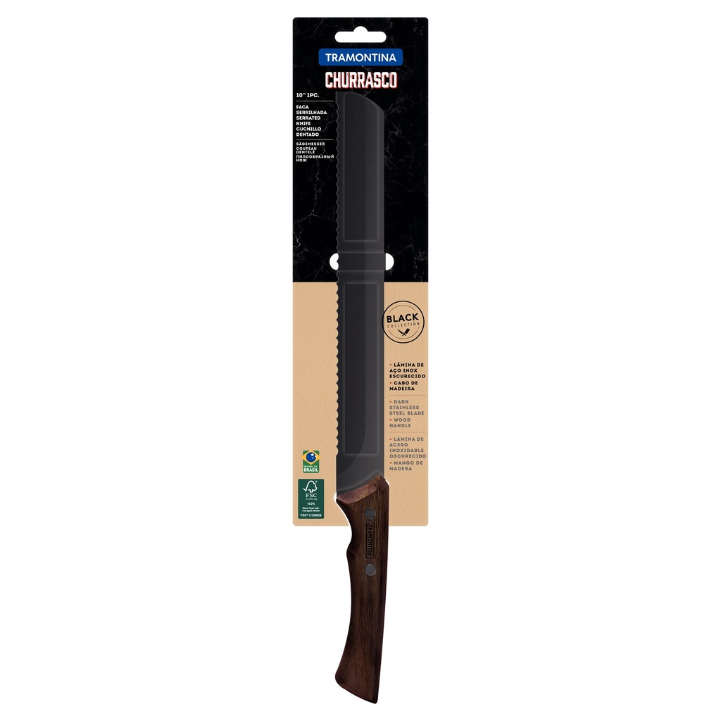 CUCHILLO DENTADO TRAMONTINA 22848/110 BLACK