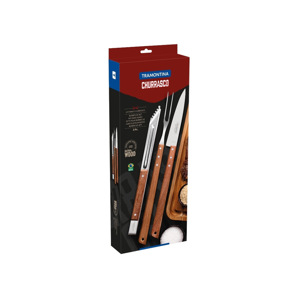 KIT P/ASADO TRAMONTINA 26499/036 CHURRASCO 3 PZS