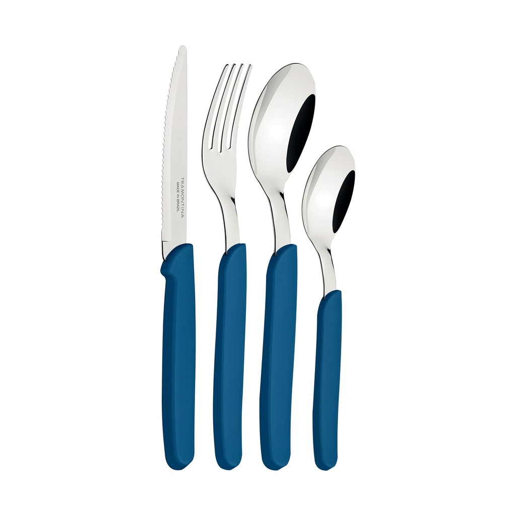 JUEGO DE CUBIERTOS TRAMONTINA 23499/024 CARMEL AZUL 24PZS