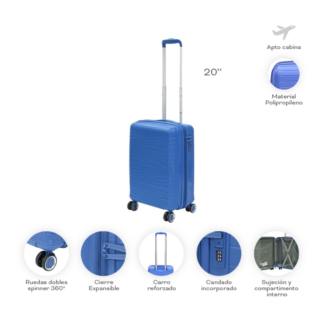 VALIJA DISCOVERY 19181 CARRY ON 20" AZUL