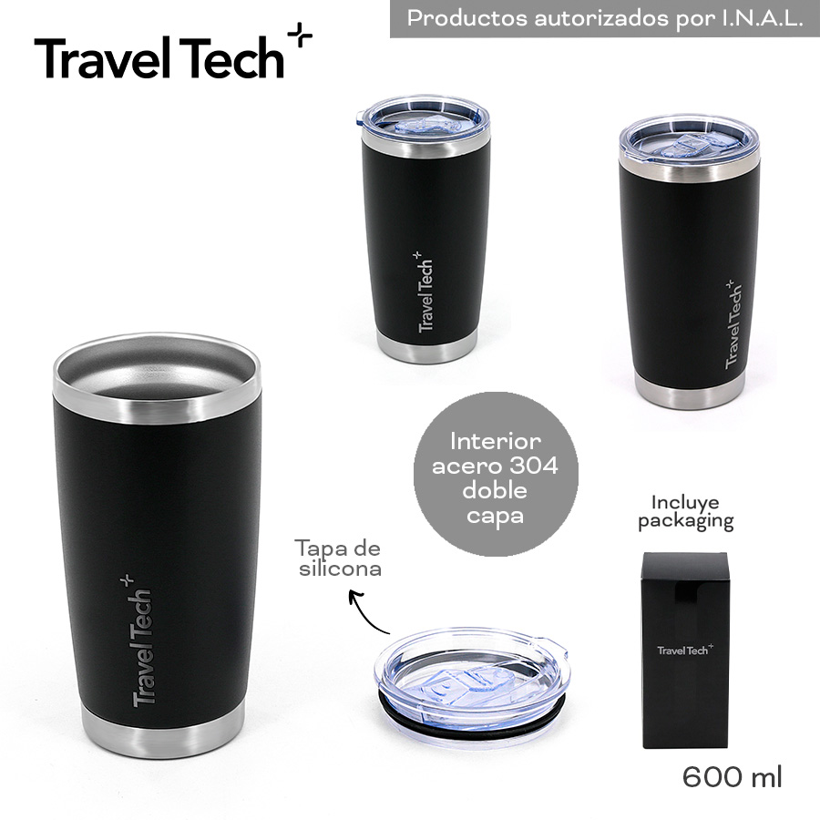 VASO TERMICO TRAVEL TECH18616 600ML NEGRO
