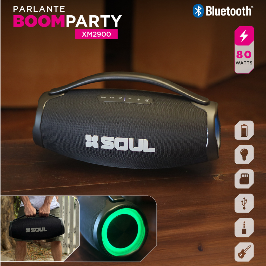 PARLANTE SOUL XM2900 BOOM PARTY 80W NEGRO
