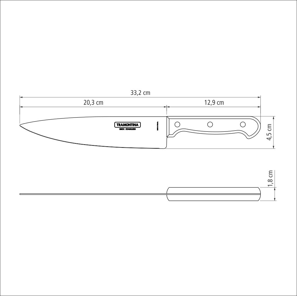 CUCHILLO CHEF TRAMONTINA 21131/178  POLYWOOD 8"