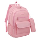 MOCHILA C/CARTUCHERA TRENDY 18560  17" ROSA