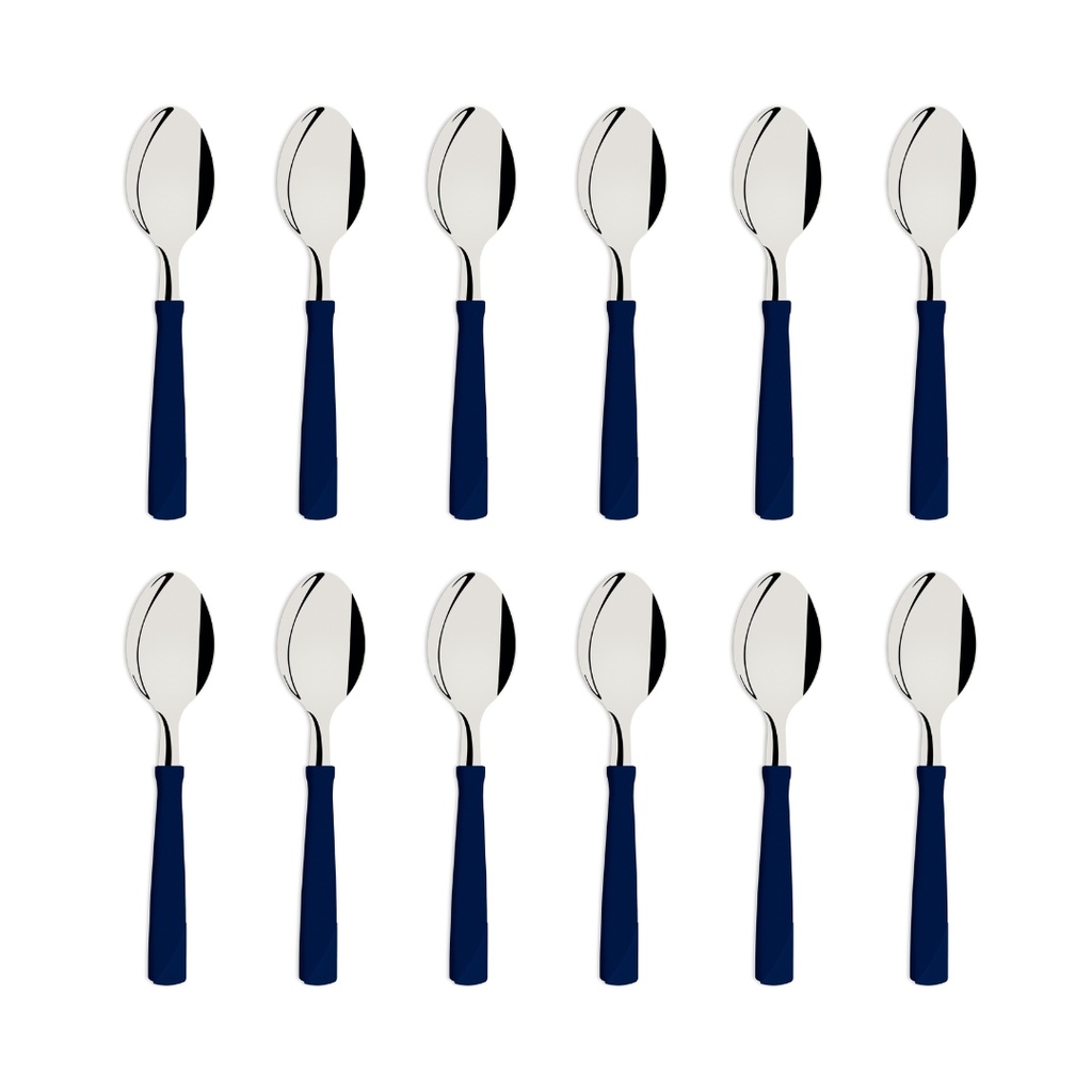 CUCHARA DE TE TRAMONTINA 23167/910 NEW KOLOR 12PZS AZUL