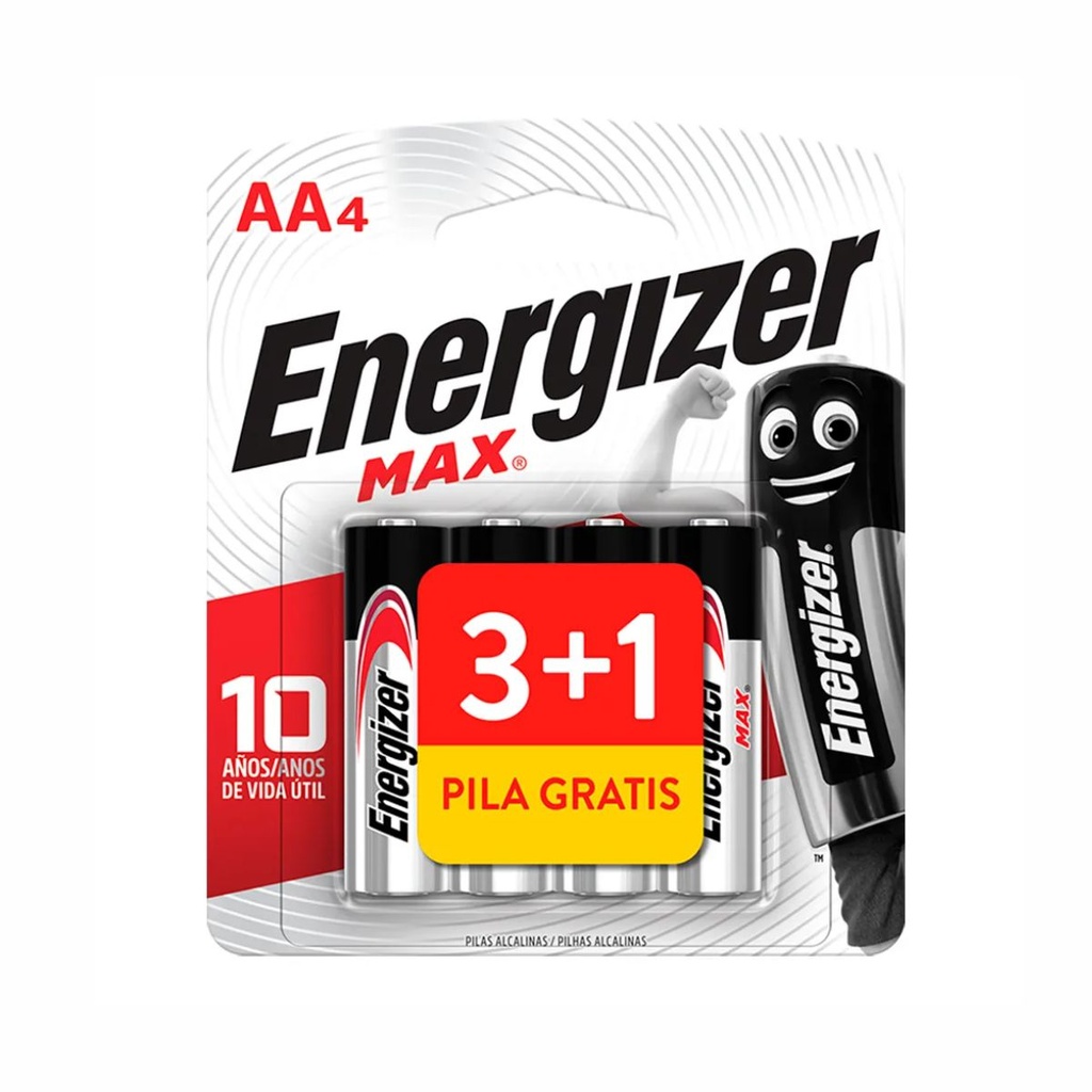 PILA ENERGIZER AA ALCALINA E91-BP 3+1