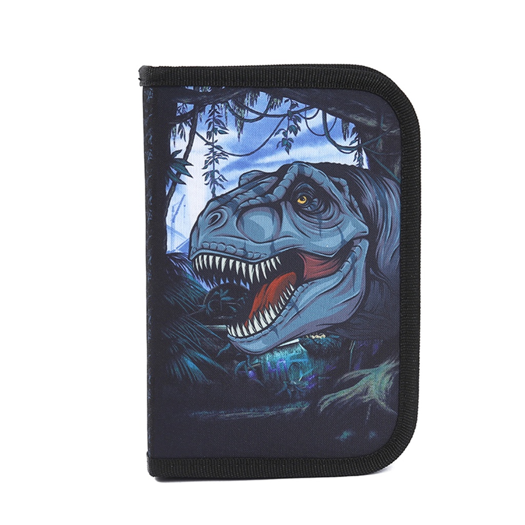 CARTUCHERA CON ÚTILES TRENDY 52587 DINOSAURIO NEGRO