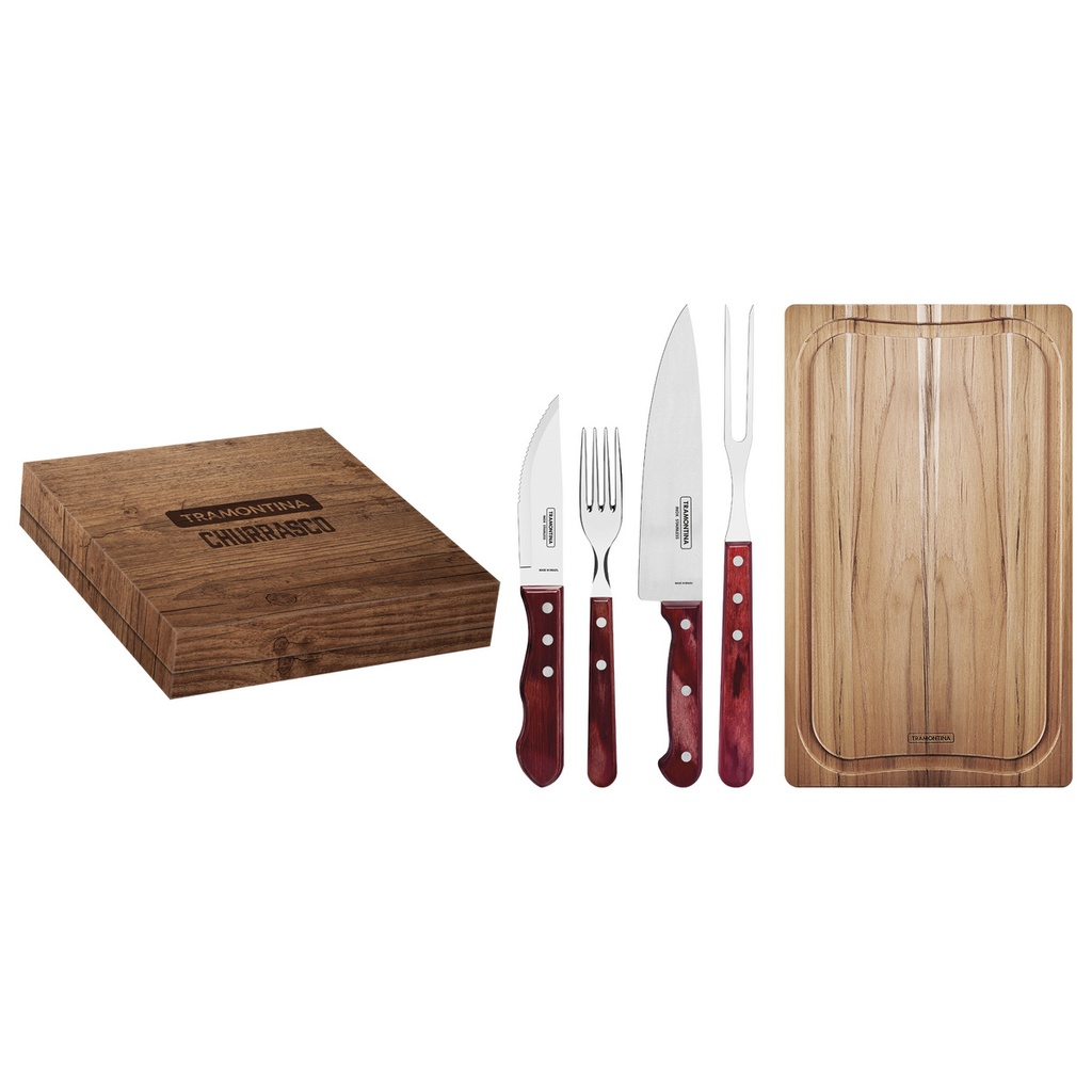 JUEGO PARA ASADO TRAMONTINA 21198/770 POLYWOOD 15PZS