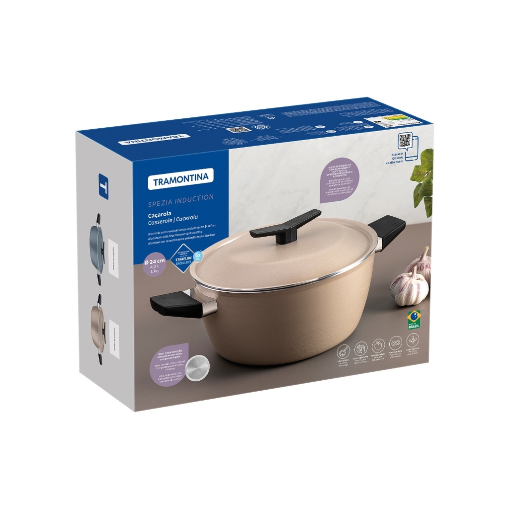 CACEROLA TRAMONTINA 28372/124 SPEZIA 24CM INDUCCIÓN