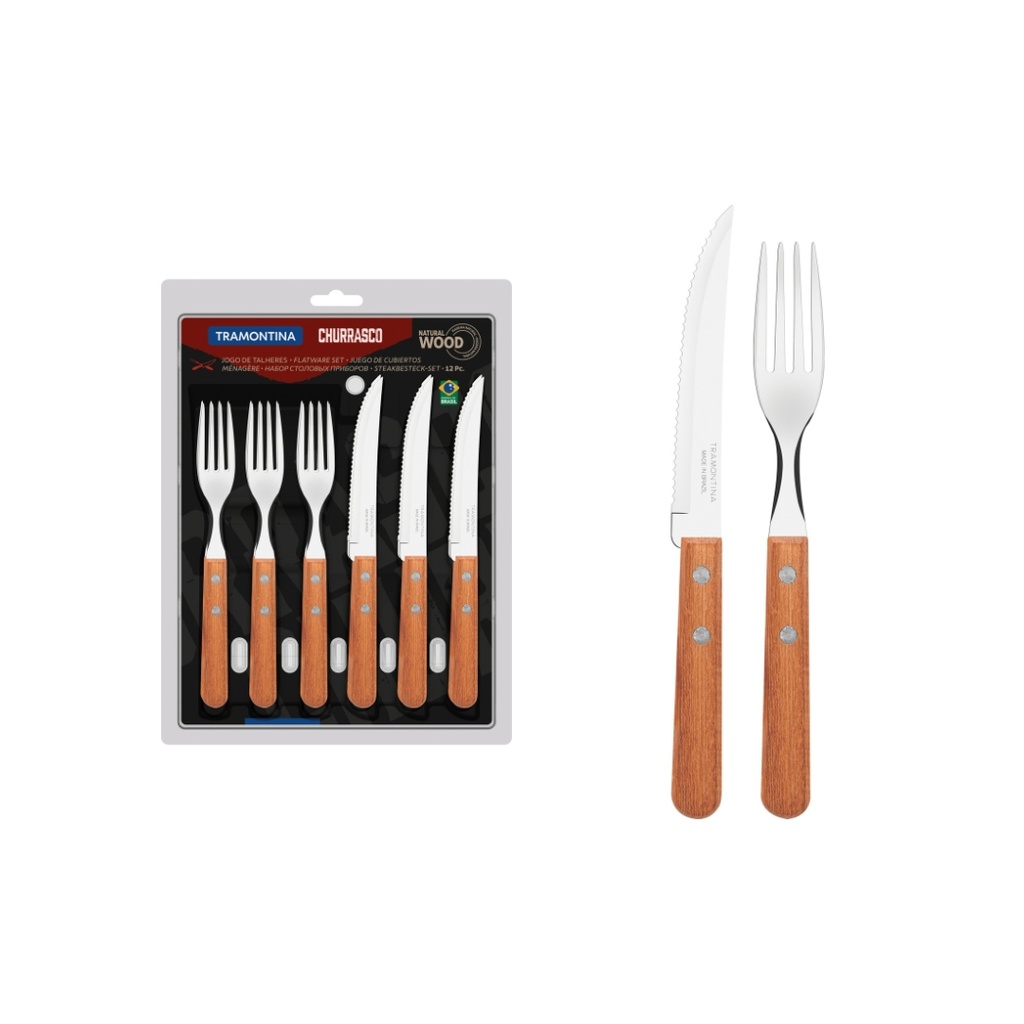 JUEGO DE CUBIERTOS TRAMONTINA 22399/030 CHURRASCO 12 PZAS