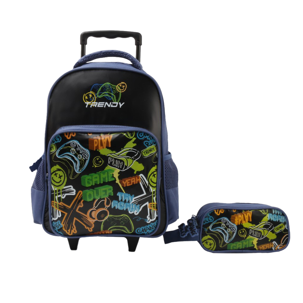 MOCHILA CARRO TRENDY 28778 15" C/CARTUCHERA PLAY