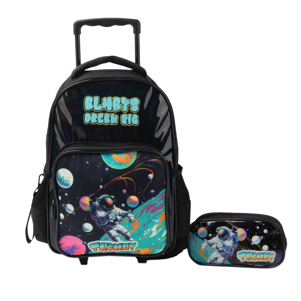 MOCHILA CARRO TRENDY 28775 15" NEGRO C/CARTUCHERA