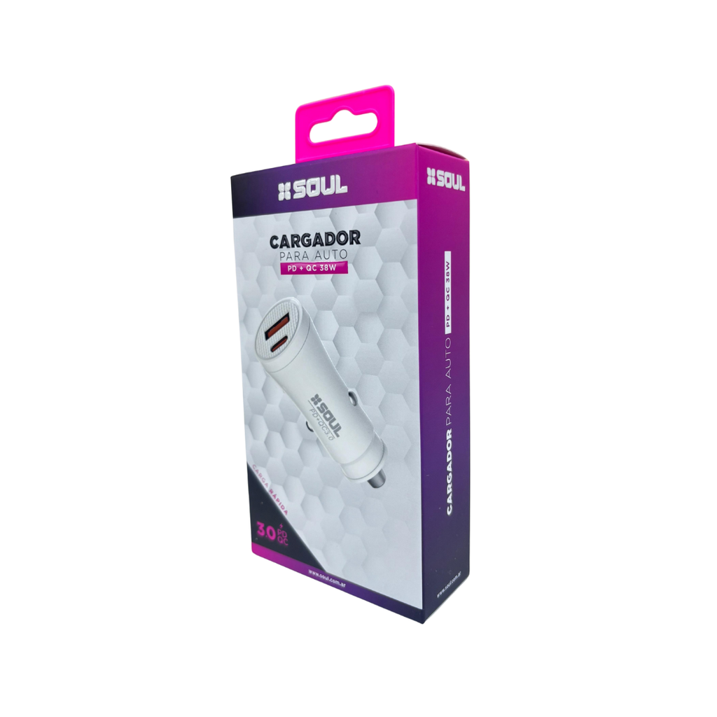 CARGADOR DE AUTO SOUL CA-DPD38W 38W SIN CABLE