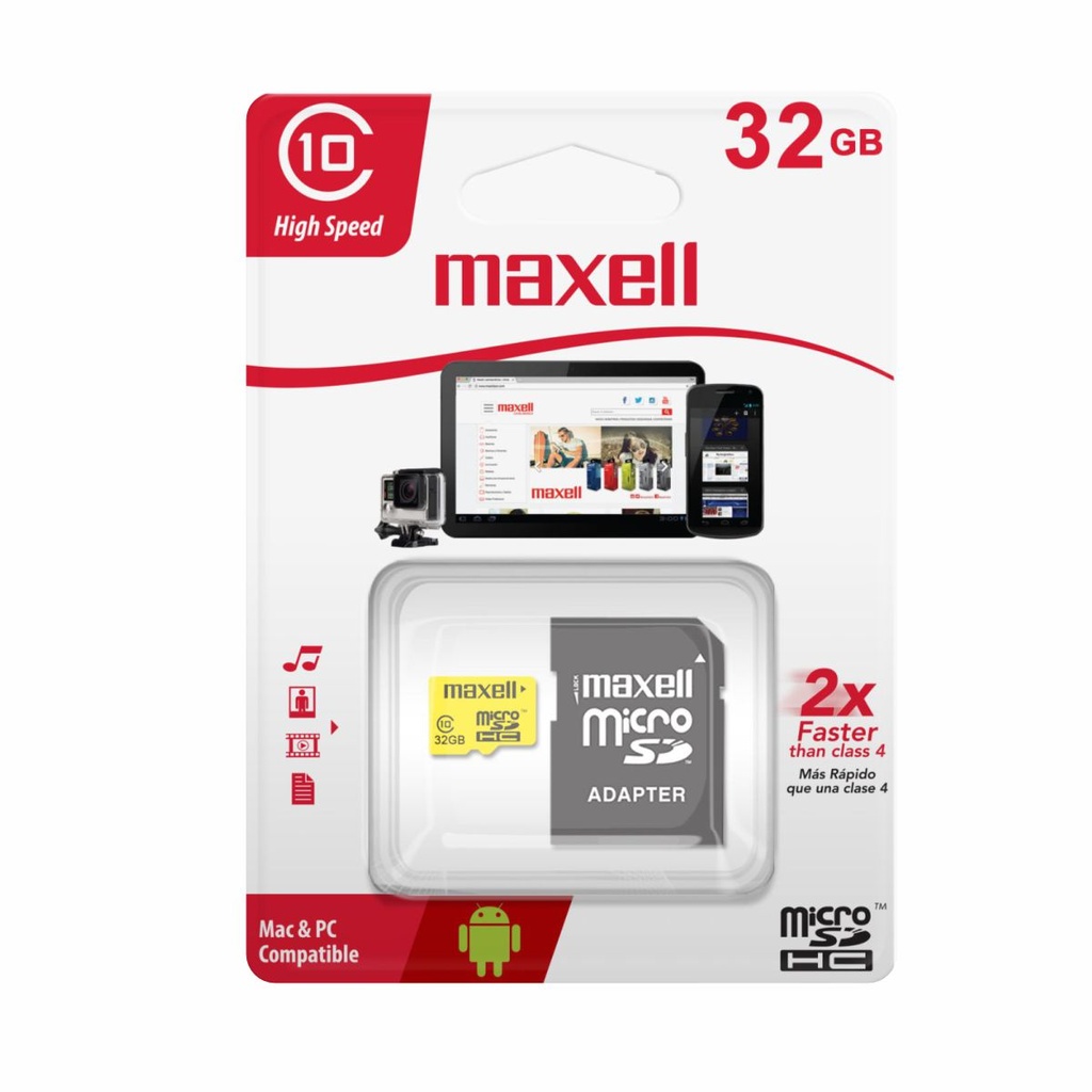 MICRO SD MAXELL MCSD-32CL10 C/ADAPTADOR