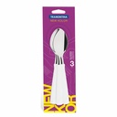 CUCHARA DE MESA TRAMONTINA 23163/380 NEW KOLOR 3PZS BLANCO
