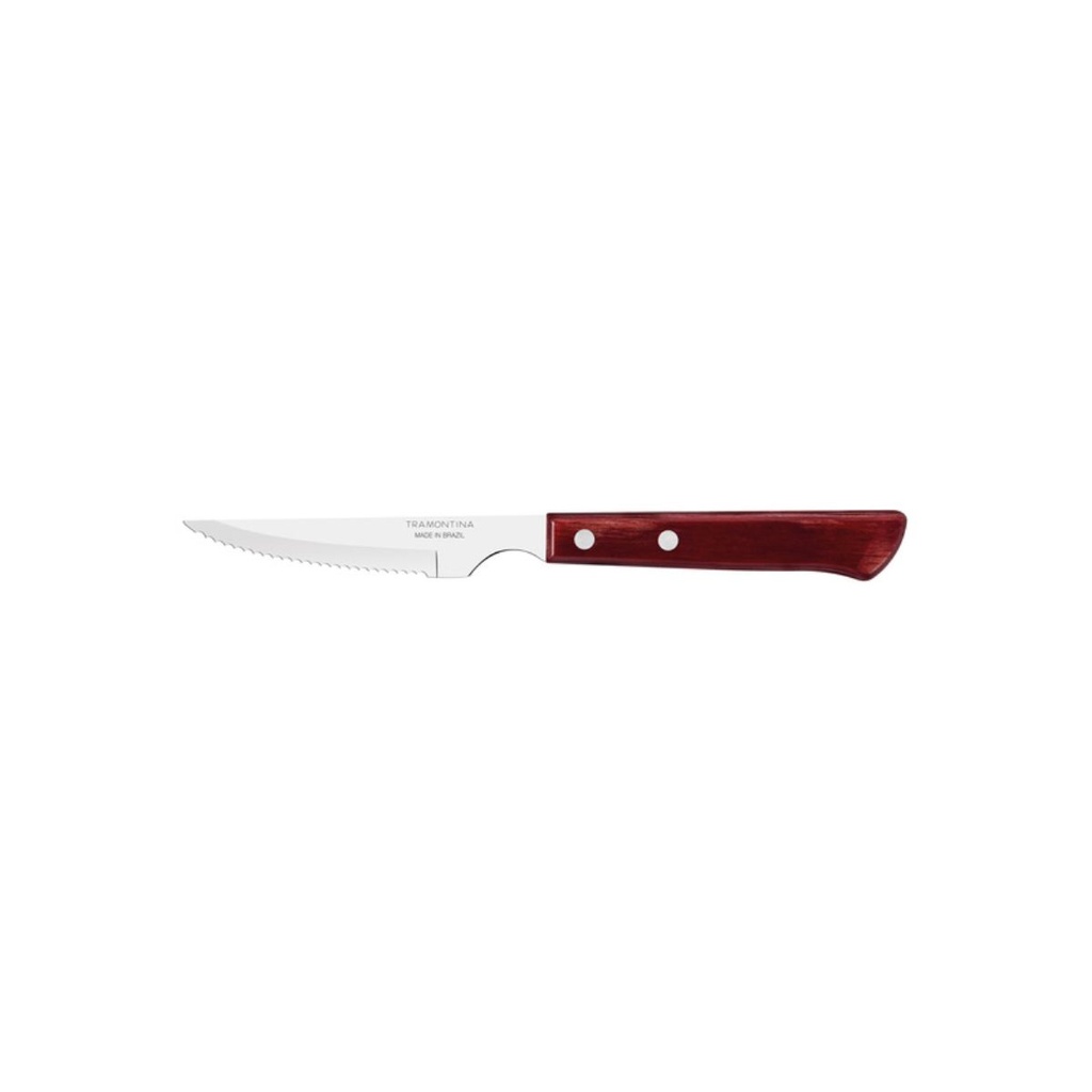 CUCHILLO P/ASADO TRAMONTINA 21109/074 POLYWOOD 12PZS ROJO