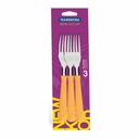 TENEDOR DE MESA TRAMONTINA 23162/340 NEW KOLOR 3PZS NARANJA
