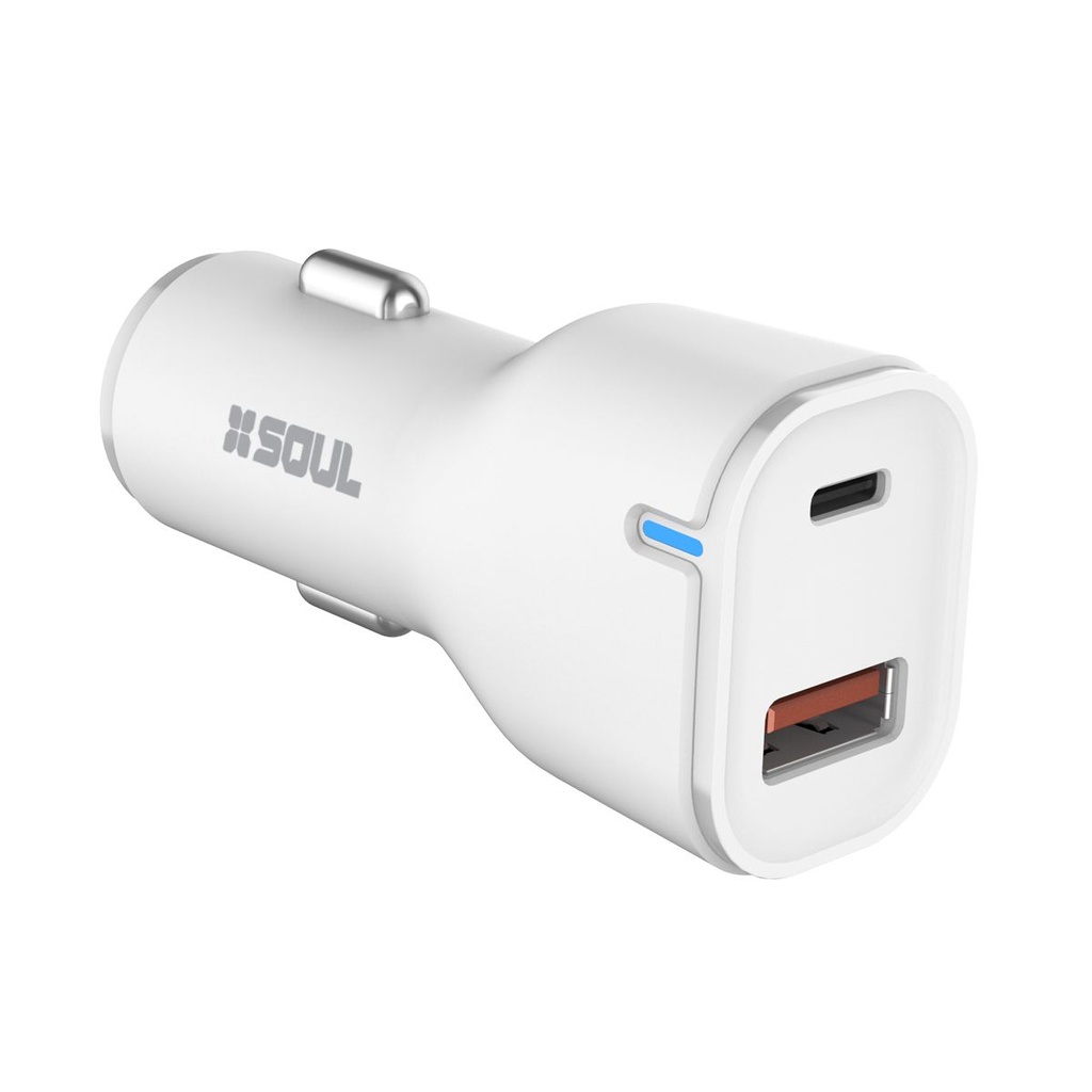 CARGADOR DE AUTO SOUL CAQ-USBDUALPDT 20W 3.0A TIPO C
