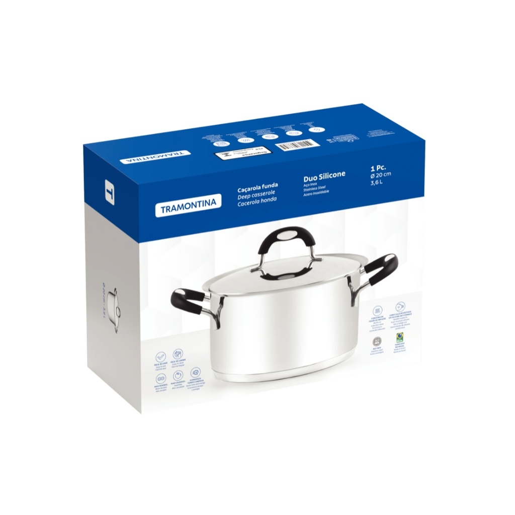 CACEROLA TRAMONTINA 62484/200 DUO SILICONE 20CM