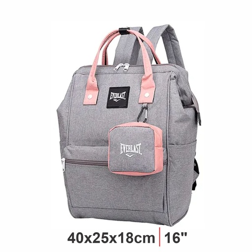 [200-23324] MOCHILA BOCA DE PEZ EVERLAST 22332 GRIS/ROSA