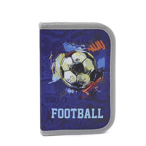 [199-25862] CARTUCHERA CON ÚTILES TRENDY 52586 FÚTBOL AZUL