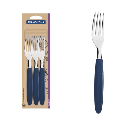 [086-45774] TENEDORES DE MESA TRAMONTINA 23362/310 IPANEMA 3PZS AZUL
