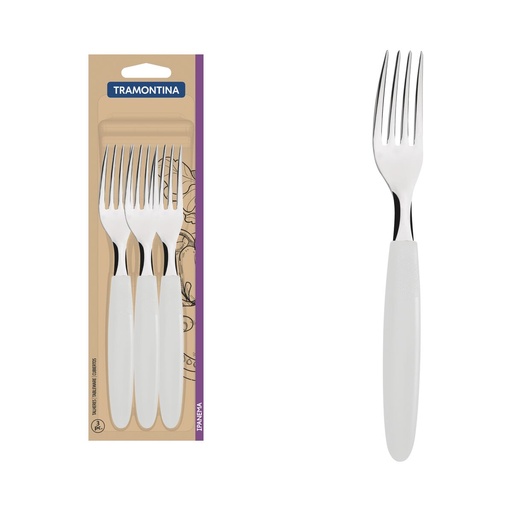 [086-45828] TENEDORES DE MESA TRAMONTINA 23362/380 IPANEMA 3PZS BLANCO