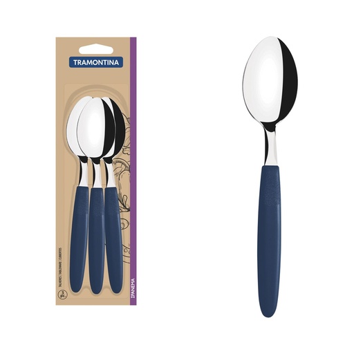 [086-45835] CUCHARA DE MESA TRAMONTINA 23363/310 IPANEMA 3 PZS AZUL