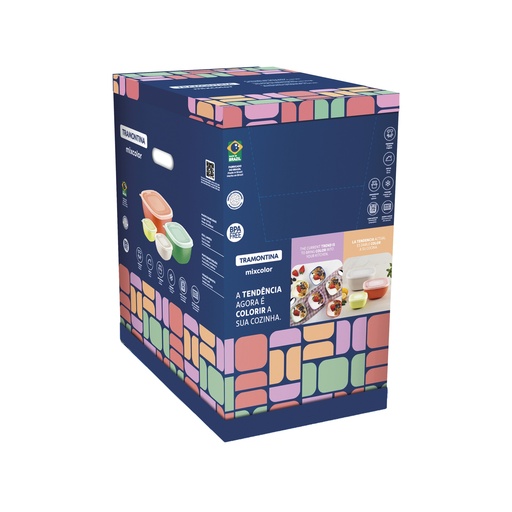 [086-25693] CONTENEDOR TRAMONTINA 25099/986 MIX COLOR 300ML 330 PZS