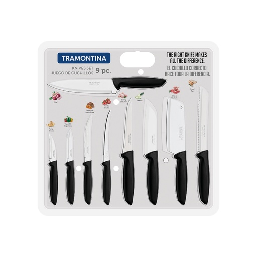 [086-77243] JUEGO DE CUCHILLOS TRAMONTINA 23498/050 PLENUS 9 PZS