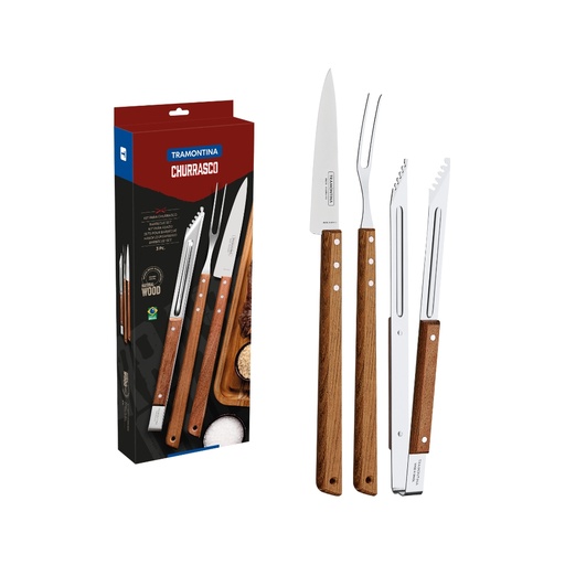 [086-75488] KIT P/ASADO TRAMONTINA 26499/036 CHURRASCO 3 PZS