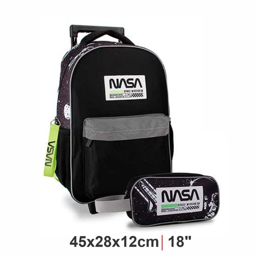 [201-73520] MOCHILA CARRO NASA 27352 NEGRA C/CARTUCHERA NEGRA