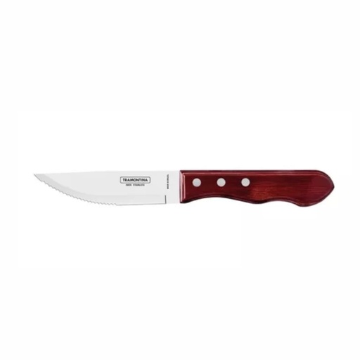 [086-16075] CUCHILLO PARA ASADO TRAMONTINA 21116/075 POLYWOOD 12PZS ROJO