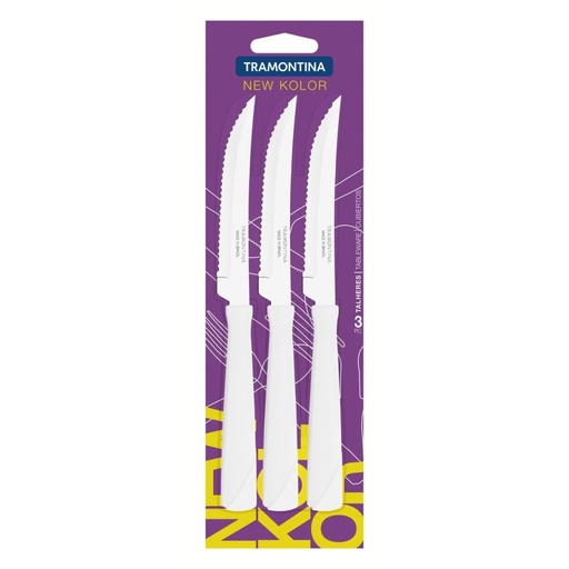 [086-60384] CUCHILLO TRAMONTINA 23160/384 NEW KOLOR BLANCO 3PZ