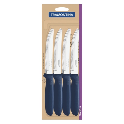 [086-60915] CUCHILLO DE MESA TRAMONTINA 23360/915 IPANEMA 12PZS AZUL