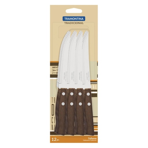 [086-90500] CUCHILLO DE MESA TRAMONTINA 22200/905 TRADICIONAL 12PZS