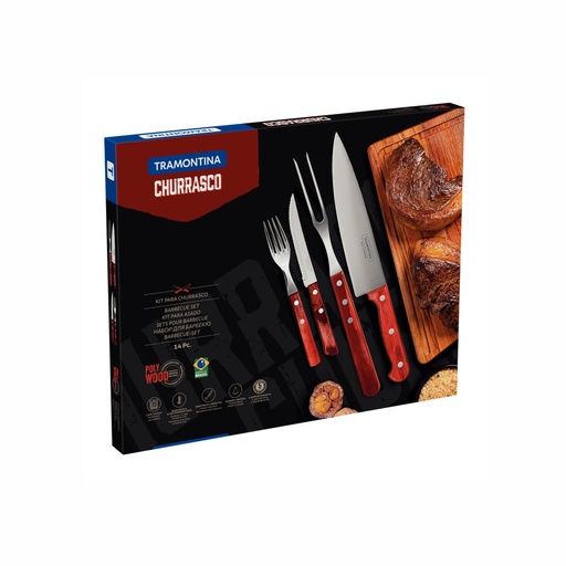 [086-99789] JUEGO DE CUBIERTOS TRAMONTINA 21199/789 POLYWOOD 14PZS